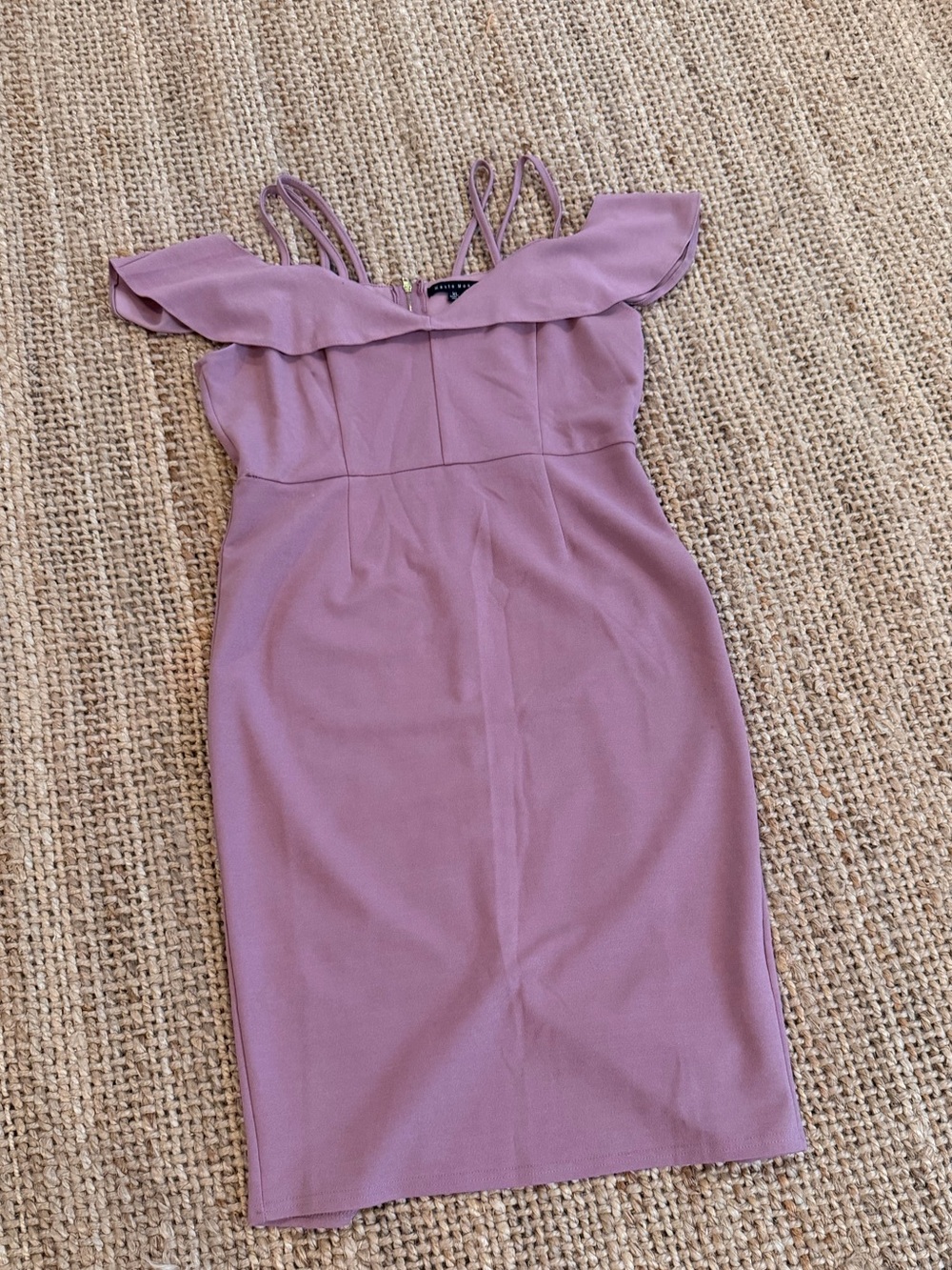Marshalls Mauve Off-Shoulder Midi Dress